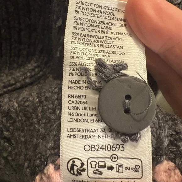 Anthropologie The Jesse Dog Icon Cardigan Sweater Pilcro XL French Bulldog NWT - Picture 8 of 8